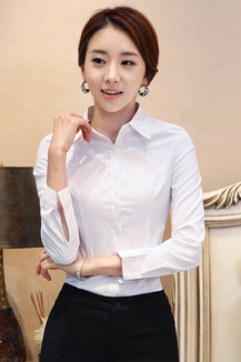 女士長袖白襯衫定做 女士長袖白襯衫定做