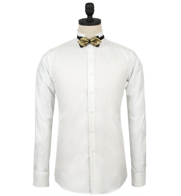 白色全棉男士商務(wù)長袖襯衫